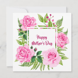 Schöne rosa Rose Muttertag Feiertagskarte