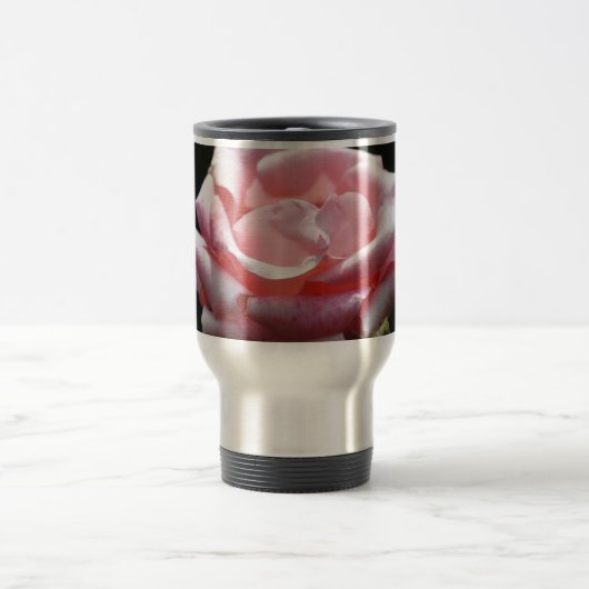 Schöne Rosa Rose Nah-up Reisebecher (Mittel)