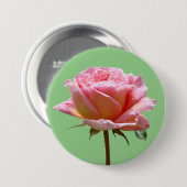 Schöne rosa Rose Nahe Up Cust. BG-Taste Button (Vorne & Hinten)