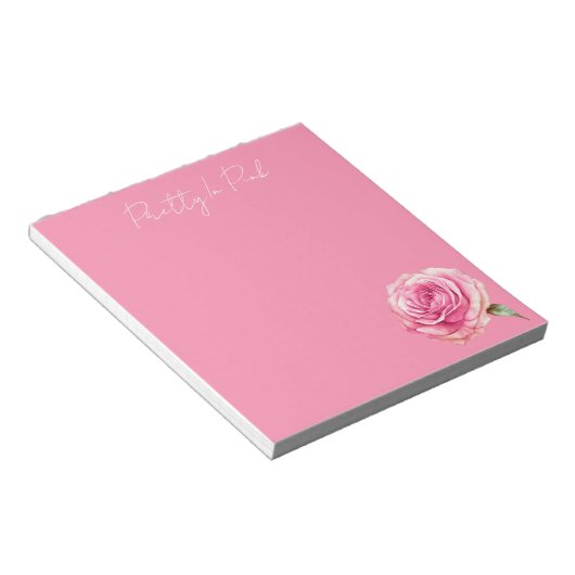 Schöne Rosa Rose Notizblock (angewinkelt)