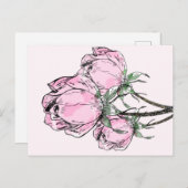 Schöne, rosa Rose Postkarte (Vorne/Hinten)
