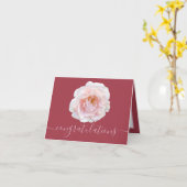 Schöne rosa Rose Rosa Hintergrund Herzlichen Glück Karte (Gelbe Blume)