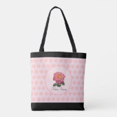 Schöne rosa Rose & Tupfen Tasche (Rückseite)