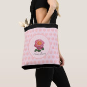 Schöne rosa Rose & Tupfen Tasche (Von Nahem)