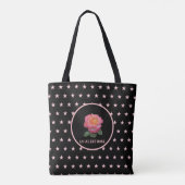 Schöne rosa Rose und rosa Sterne Tasche (Rückseite)