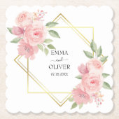 Schöne rosa Rose Untersetzer (Vorderseite)