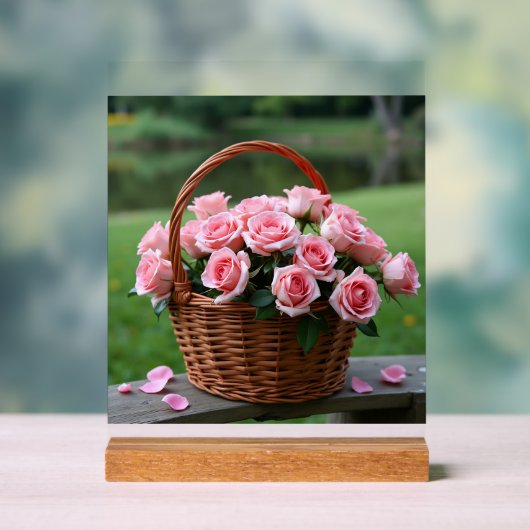 schöne rosa Rosen Acrylschild (Neutral)