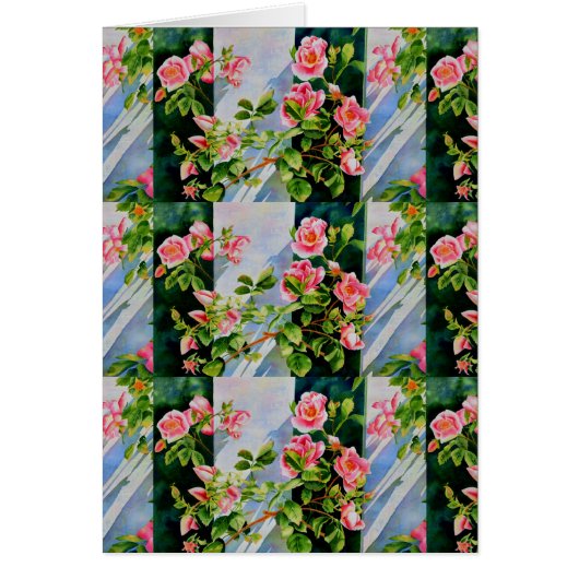 Schöne rosa Rosen Aquarellblüte (Vorne)