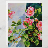 Schöne rosa Rosen Aquarellblüte (Vorne/Hinten)