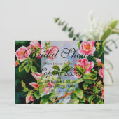 Schöne rosa Rosen Aquarellblüte Einladung (Stehend Vorderseite)