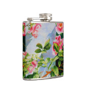 Schöne rosa Rosen Aquarellblüte Flachmann (Rechts)