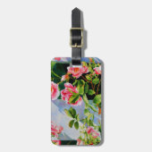 Schöne rosa Rosen Aquarellblüte Gepäckanhänger (Vorderseite vertikal)