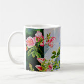 Schöne rosa Rosen Aquarellblüte Kaffeetasse (Links)