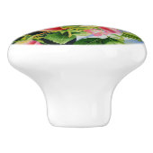 Schöne rosa Rosen Aquarellblüte Keramikknauf (Seitenansicht)