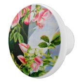 Schöne rosa Rosen Aquarellblüte Keramikknauf (Rechts)