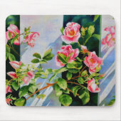 Schöne rosa Rosen Aquarellblüte Mousepad (Vorne)
