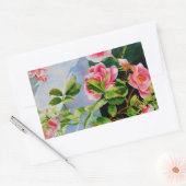 Schöne rosa Rosen Aquarellblüte Rechteckiger Aufkleber (Umschlag)