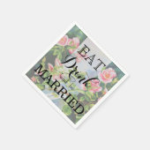 Schöne rosa Rosen Aquarellblüte Serviette (Ecke)