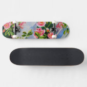 Schöne rosa Rosen Aquarellblüte Skateboard (Horizontal)