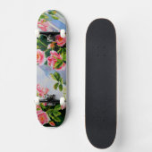 Schöne rosa Rosen Aquarellblüte Skateboard (Vorderseite)