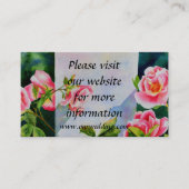 Schöne rosa Rosen Aquarellblüte Visitenkarte (Vorderseite)