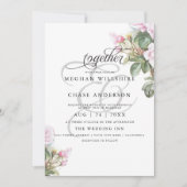 Schöne rosa Rosen BarefootBride™ Einladung (Vorderseite)