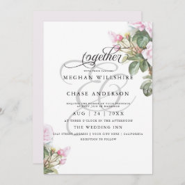 Schöne rosa Rosen BarefootBride™ Einladung