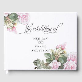 Schöne rosa Rosen BarefootBride™ Gästebuch