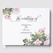 Schöne rosa Rosen BarefootBride™ Gästebuch (Vorderseite)