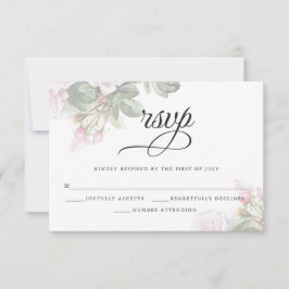 Schöne rosa Rosen BarefootBride™ RSVP Karte