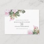 Schöne rosa Rosen BarefootBride™ Visitenkarte (Vorderseite)