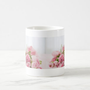 Schöne rosa Rosen Blume Floral Kaffeetasse