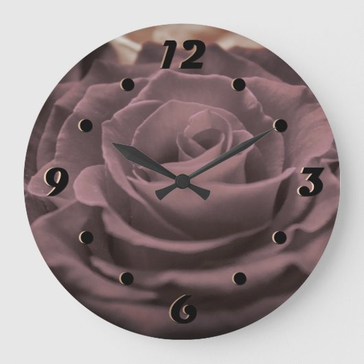 Schöne Rosa Rosen Blume Foto Romantik re Große Wanduhr (Vorderseite)