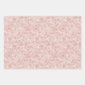 Schöne rosa Rosen Blumen Glitter Brautparty Geschenkpapier Set (Vorderseite 2)