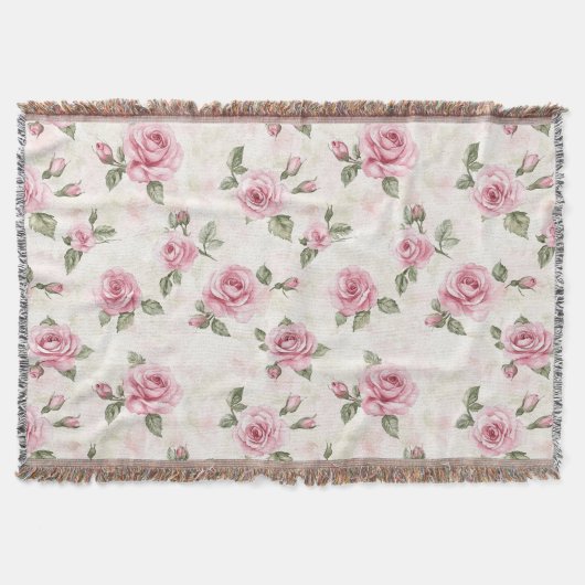 Schöne rosa Rosen Decke (Vorderseite)