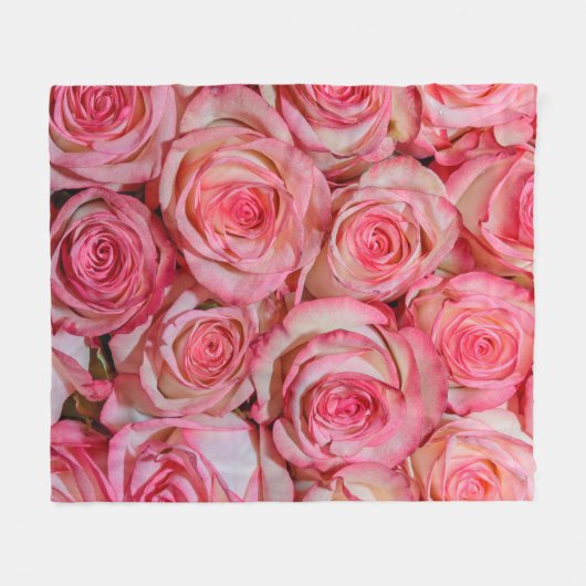 Schöne rosa Rosen Fleecedecke (Vorderseite (Horizontal))
