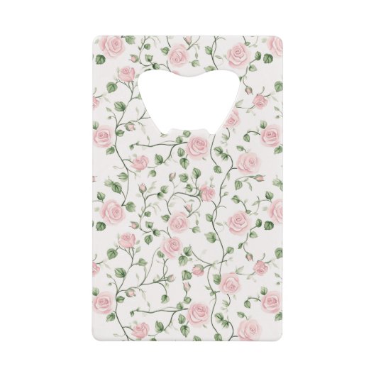 Schöne rosa Rosen Floral-Brautdusche Geldbeutel Flaschenöffner (Vorderseite)