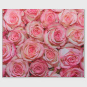 Schöne rosa Rosen Geschenkpapier (Flach)