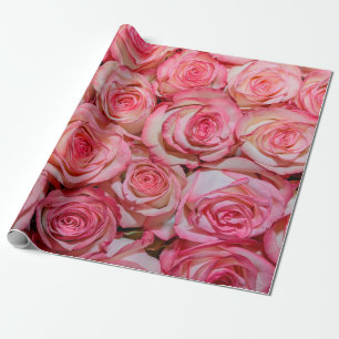 Schöne rosa Rosen Geschenkpapier