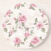 Schöne rosa Rosen   Getränkeuntersetzer (Vorne)