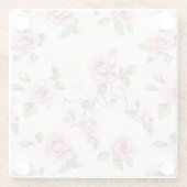 Schöne rosa Rosen   Glasuntersetzer (Rückseite)