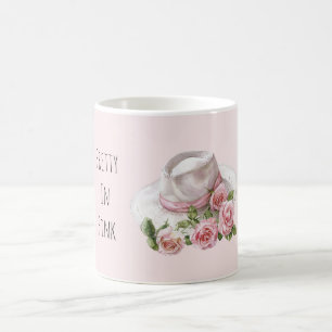 Schöne rosa Rosen Hut Kaffeetasse