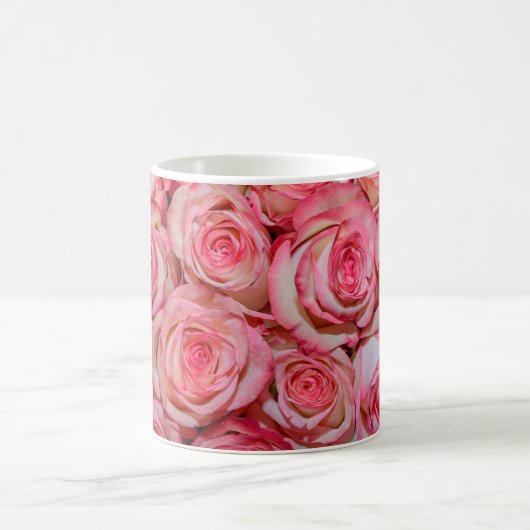 Schöne rosa Rosen Kaffeetasse (Mittel)