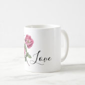 Schöne rosa Rosen Kaffeetasse (VorderseiteRechts)