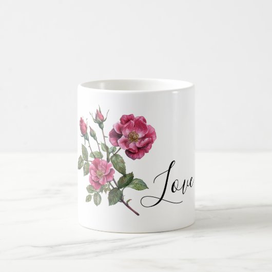 Schöne rosa Rosen Kaffeetasse (Mittel)