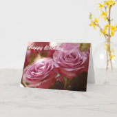 Schöne rosa Rosen Karte (Gelbe Blume)