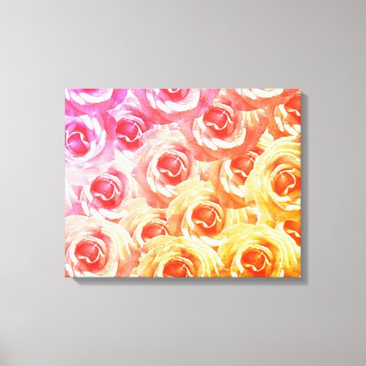 Schöne rosa Rosen Kunst Leinwanddruck (Vorderseite)