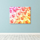 Schöne rosa Rosen Kunst Leinwanddruck (Insitu (Holzboden))