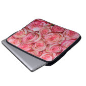 Schöne rosa Rosen Laptopschutzhülle (Vorne Knopf)