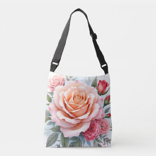 Schöne rosa Rosen Luxus Moderne Kollektion Tragetaschen Mit Langen Trägern